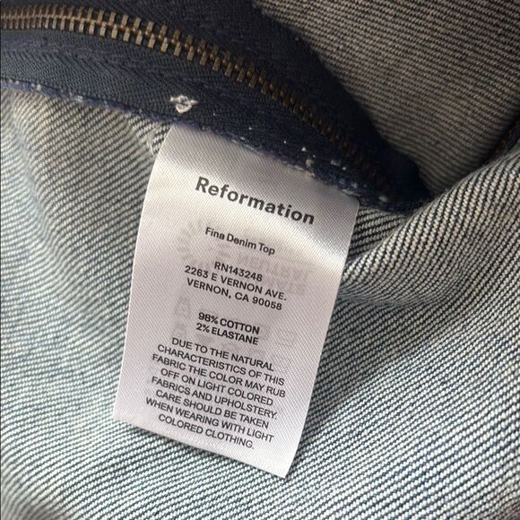 Reformation Blue Denim Corset Top size 0 - Picture 4 of 7